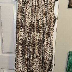 Dana Buchman Brown Tan Halter Midi Sundress